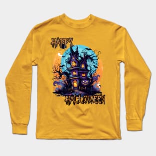 Haunted House Happy Halloween Long Sleeve T-Shirt